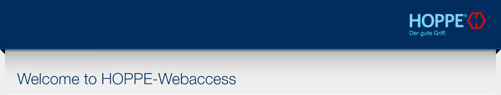 Welcome to HOPPE-Webaccess